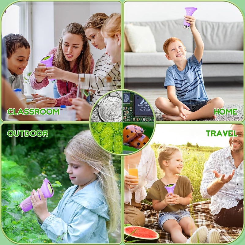Ashfly Microscope for Kids 200x Zoom 2-Inch HD Kids Microscope Camera - STEM Learning Kit | Portable Science Tool | Perfect for Ages 3-12 Girls | Purple - Image 5